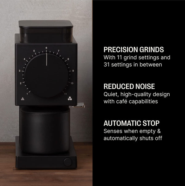 Fellow Gen 2 Ode Brew Grinder - Burr, Electric Coffee Bean Grinder with 31 Settings for Drip, French Press & Cold Brew - Small Footprint - Matte Black