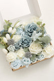 DIY Designer Flower Boxes in Dusty Blue & Navy