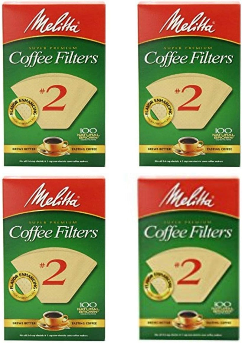 Melitta Cone Coffee Filter #2 100 Count- Natural Brown