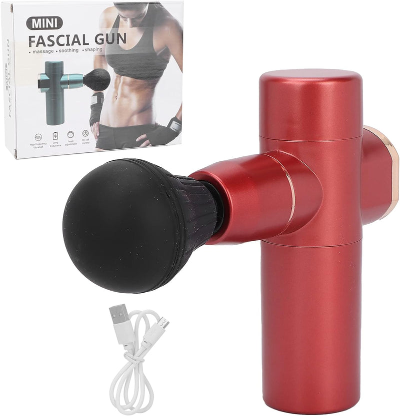 Massage Gun, Mini Portable Muscle Massage Gun, Noise-Reduction Deep Tissue Electric Percussion Massager, Massager for Athletes, Ideal for Neck Shoulder Foot(red)