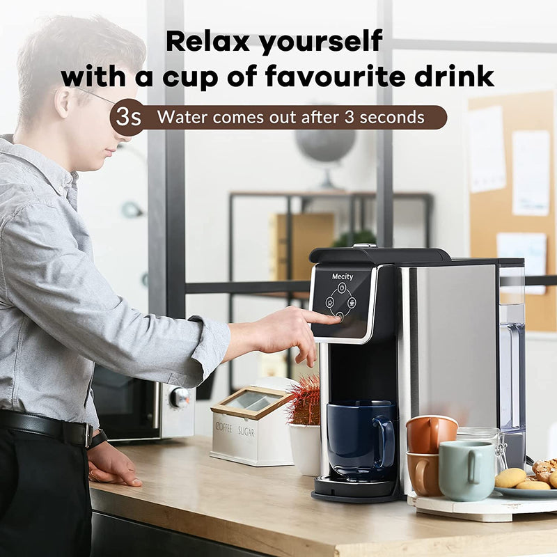 Mecity Coffee Maker 3-in-1 Single Serve Coffee Machine, Compatible with K-cup Coffee Capsule, Instant Coffee Brewer, Loose Tea maker, 6,8,10 Ounce Cup, Removable 50 Oz Water Reservoir, 120V 1150W