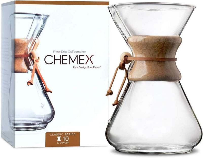 Chemex Pour-Over Glass Coffeemaker - Classic Series - 10-Cup - Exclusive Packaging