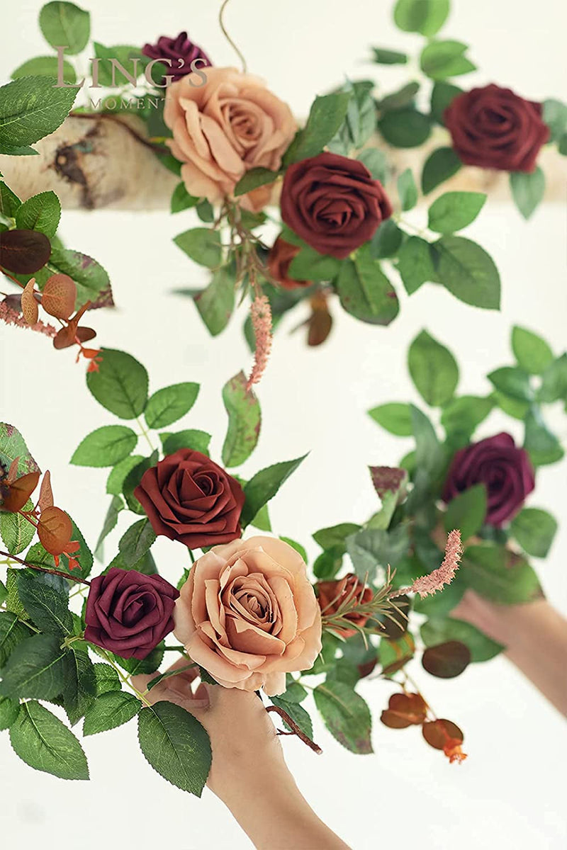 5FT Artificial Rustic Rose Flower Runner for Wedding Decor