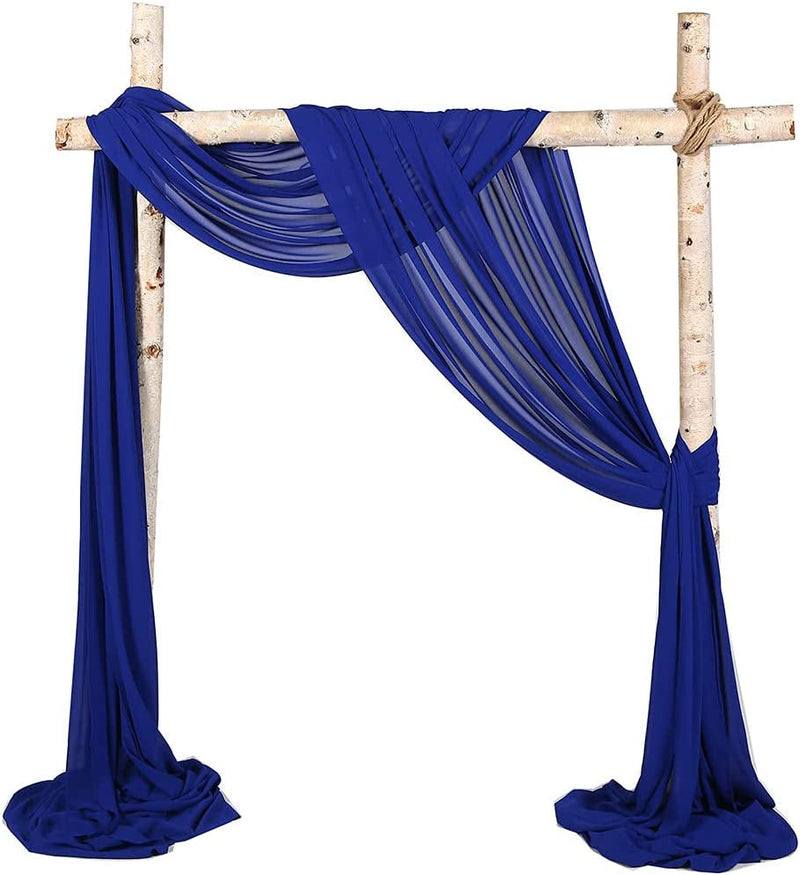 Chiffon Wedding Arch Drapes - Blue 2-Panel Set 27x216