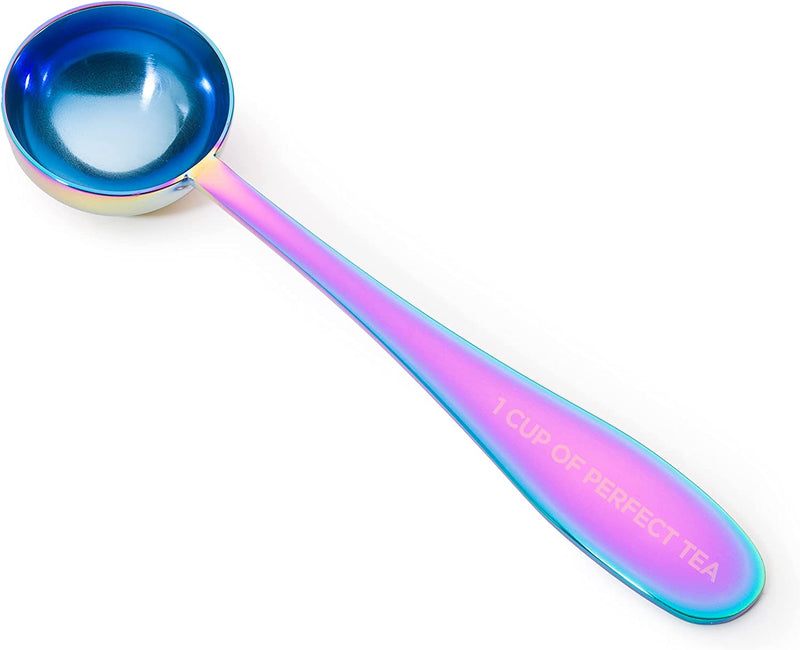 Loose Leaf Tea Spoon Measure | One Cup of Perfect Tea | Stainless Steel Scoop (Iridescent)