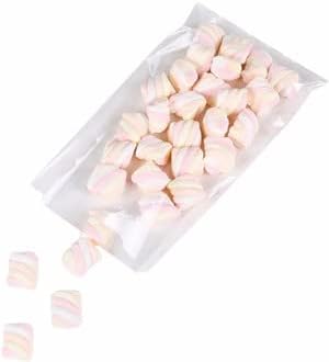 100-Pack Clear Cellophane Treat Bags with Metallic Twist Ties - 10x6 inches 14mil - Bakery Cookies Candies Dessert