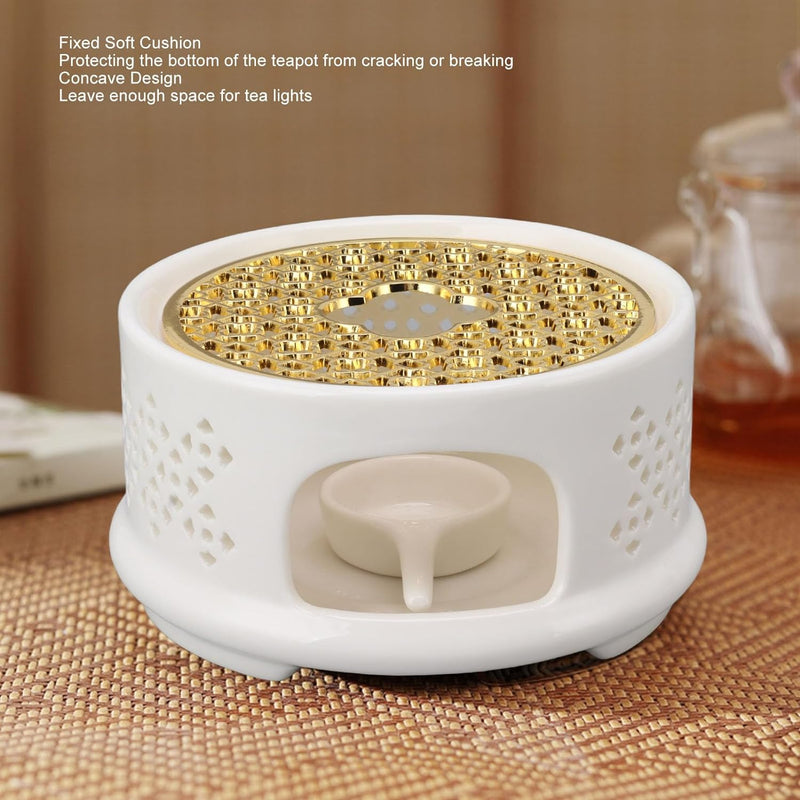 Ceramic Teapot Warmer, Sturdy Design, Perfect for Shops, Keeps Tea Warm Longer (White)