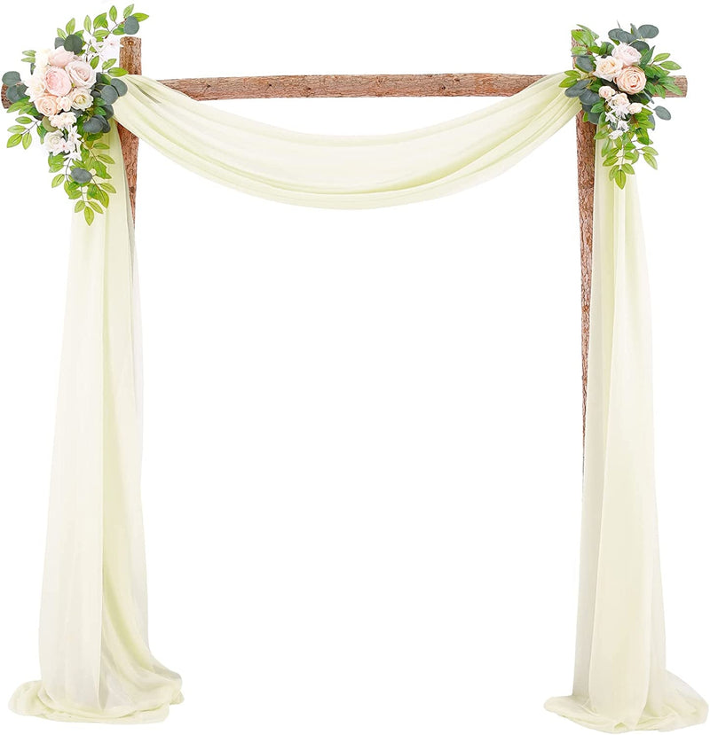 Wedding Arch Draping Fabric - Sheer Backdrop Curtain for Wedding Ceremony Party Ivory