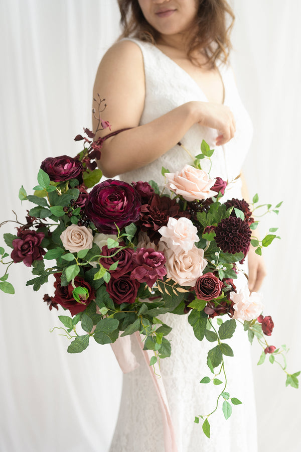 Large Marsala Hoop Bridal Bouquet