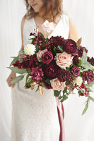 Deluxe Free-Form Bridal Bouquet in Romantic Marsala