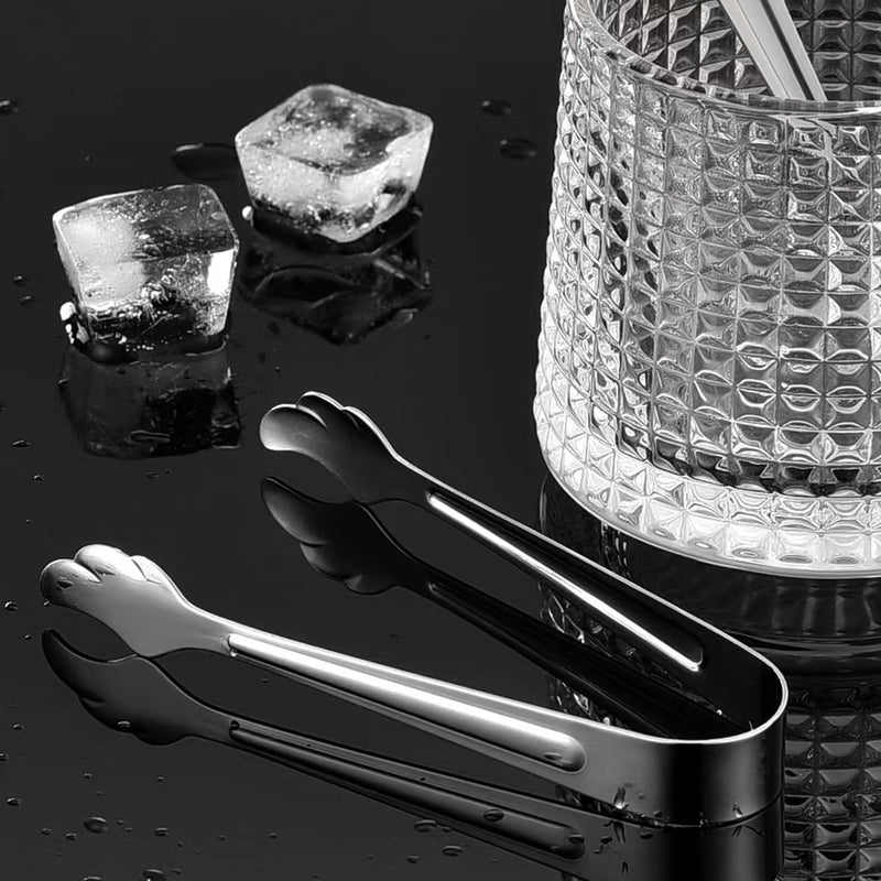 2 Pack Mini Tongs for Appetizer, 4.16 Inch Stainless Steel Ice Tongs Mini Sugar Tongs for Coffee Bar Tea Party Desserts Party Sugar and Ice Bucket(Silver)