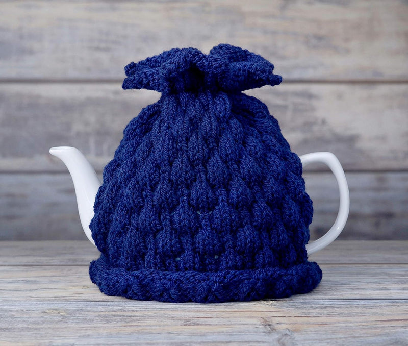 Navy Teapot Cozy Tea Pot Cosy Cover Knitted Warmer Cosie