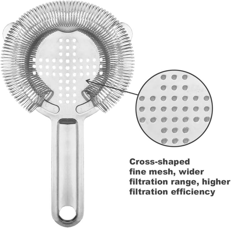 Hawthorne Cocktail Strainer - Stainless Steel Bar Strainer for Bartending, Bar Tool Drink Strainer for Bartenders and Mixologists