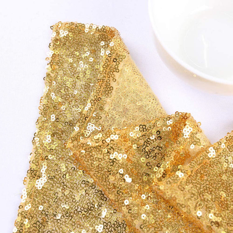 Glitter Gold Sequin Curtains Backdrop - 2 Panels 2Ftx8Ft