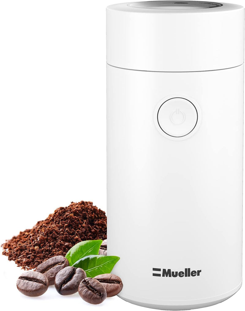 Mueller Coffee Grinder Electric, Large Bean Capacity, One-Touch Operation, Nuts/Spice/Herb Grinder, Black