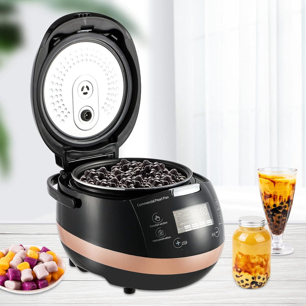 Fully Automatic Pearl Pot Pearl Tapioca Cooker Pearl Maker 5L for Boba Tea & Bubble Tea & Milk Tea Touchscreen 110V