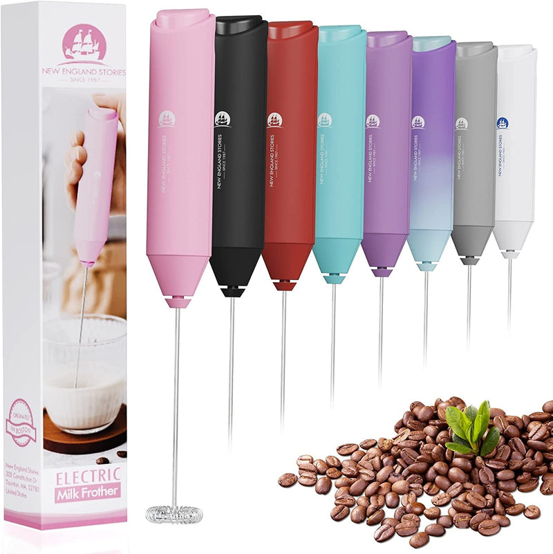 Powerful Milk Frother Handheld Foam Maker, Mini Whisk Drink Mixer for Coffee, Cappuccino, Latte, Matcha, Hot Chocolate, No Stand, Black