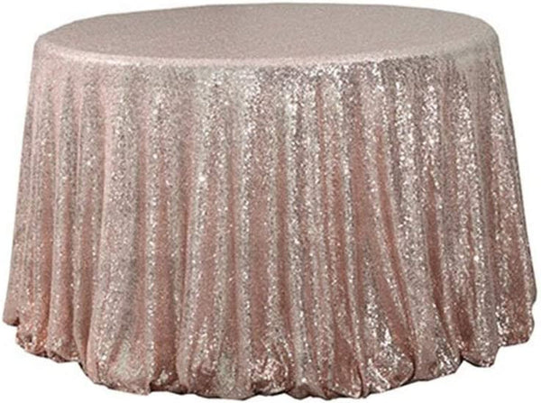 Rose Gold Sequin Tablecloth - 72 Round Glitter Tablecloth for Party Wedding Birthday Banquet
