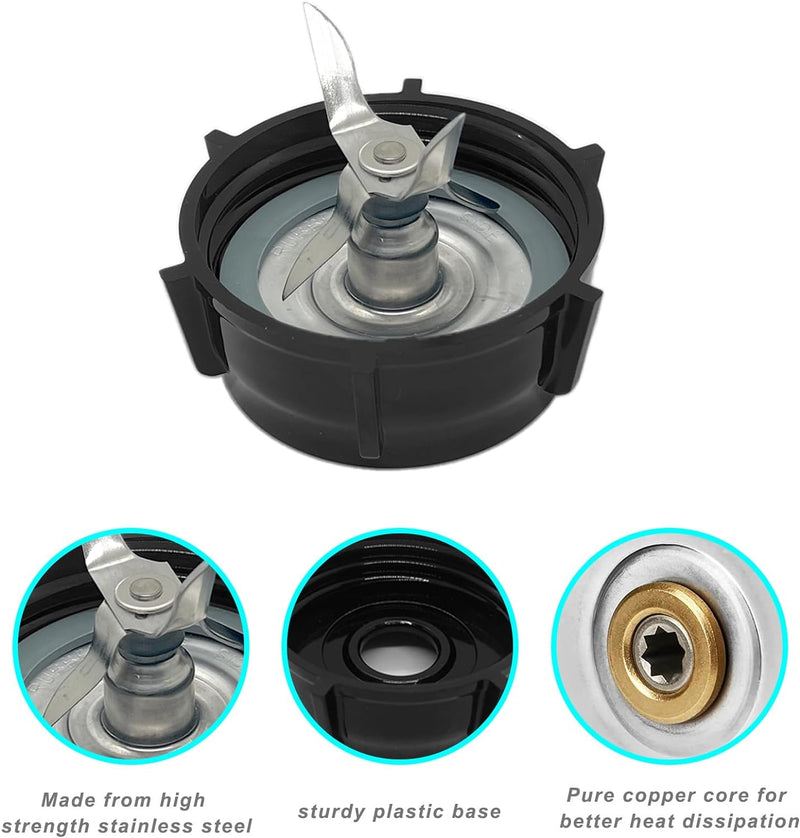 for Oster Blender Replacement Parts Blender Ice Crusher Blade with Jar Base Cap,Coupling Stud Slinger Pin and 2 Rubber O Ring Sealing Ring Gasket,Compatible with Aspas Para Licuadora Oster Osterizer