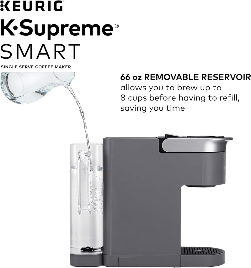 Keurig K-Supreme SMART Coffee Maker, MultiStream Technology, Brews 6-12oz Cup Sizes, Gray