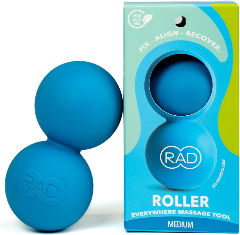 RAD Roller Stiff/Deep Tissue Peanut Massage Tool/Eco Friendly Silicone/for Neck, Upper Back, Thoracic Spine, Psoas, Self Myofascial Release, Massage and Mobility/Black