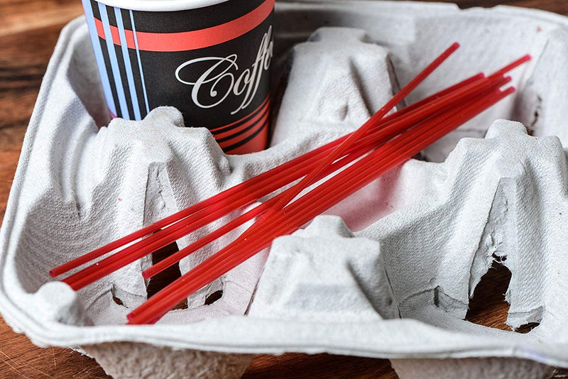 1000 Count Plastic Stirrer 7.5inch, Sip Stirrer, Sip Straw, For Coffee, Cocktail, Latte and Tea - 7.5 Inches, 1000/Box, Red