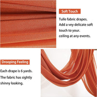 Wedding Arch Draping Fabric,1 Panel 19FT Christmas Rust Wedding Arches for Ceremony Reception Decorations, Sheer Fabric Curtains for Party Ceremony Arch Stage Decorations（1 Panel）,Christmas Rust