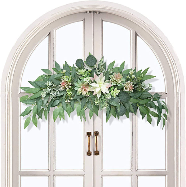 28 Artificial Succulent Swag with Green Leaves for Wedding Arch Decor
