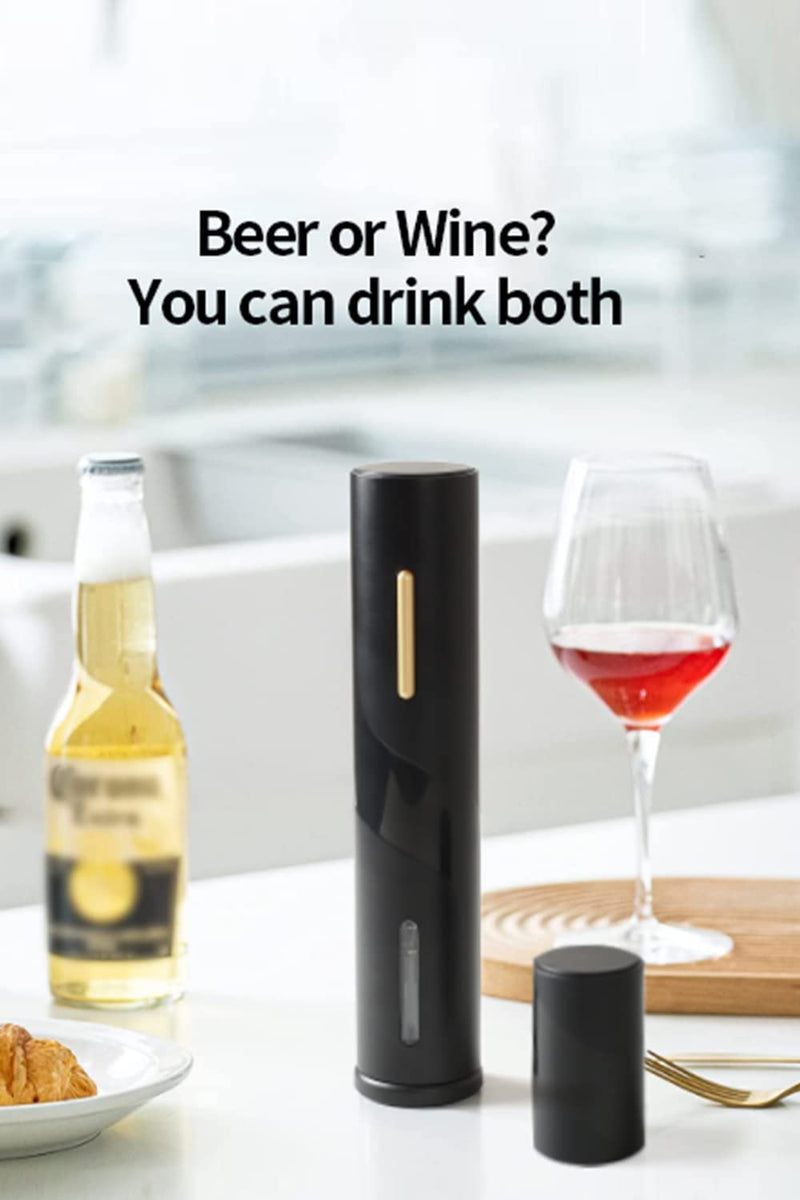 Hisip Electric Wine Opener - Battery Wine Bottle Opener Contains Beer Opener Wine Gift Set Automatic Corkscrew Electric Potable for Home Bar Father Day Gift