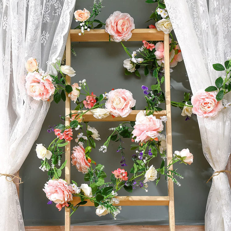 2 Pcs 6 Ft Artificial Peony Rose Vine Garland for Events  Home Decor