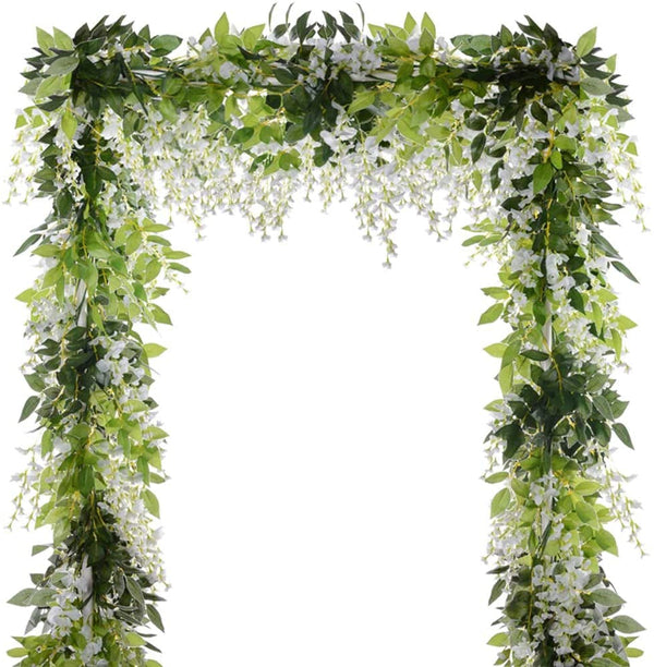 Wisteria Garland - Artificial Flower Hanging Garlands for Wedding Arches Decor 5 Pcs 328Ft