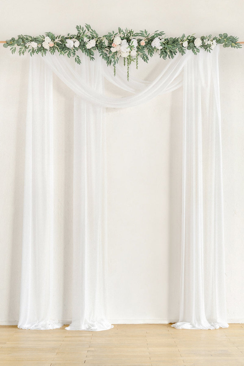 Wedding Arch Drapes - White  Sage