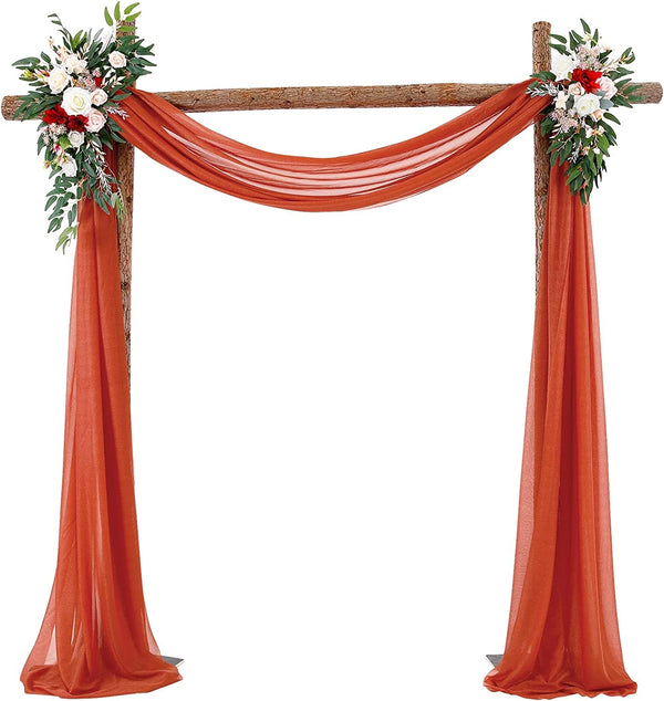 Wedding Arch Draping Fabric Sheer Backdrop Curtain - 1 Panel 28 X 19Ft Caramel