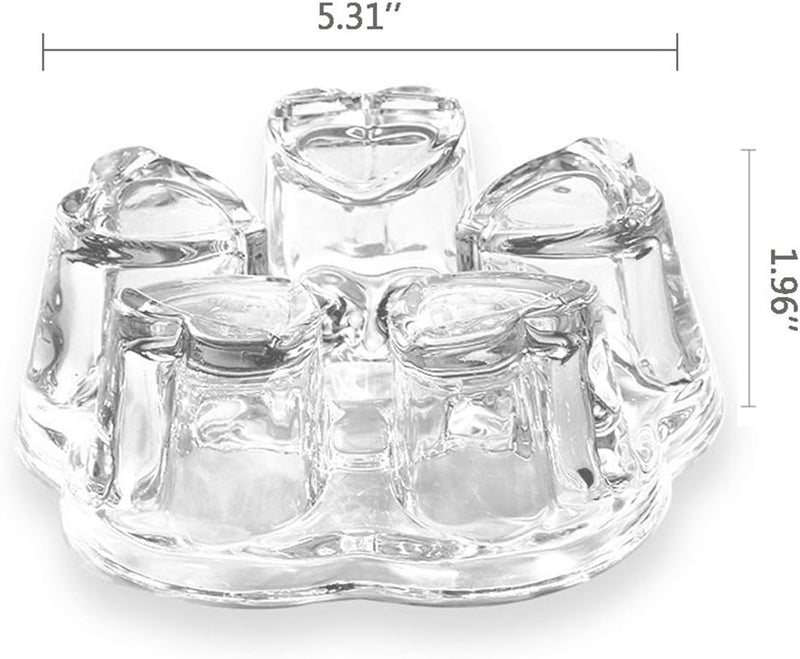 Luxtea Crystal Teapot Heating Base Glass Teapot Warmer In Heart Shape Heat Resistant for Heating Tea or Beverages