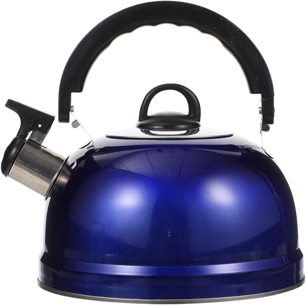 Cabilock Stainless Steel Whistling Tea Kettle Sounding Tea Pot with Anti Hot Handle Water Boiling Kettle Loud Whistle Stovetop Tea Kettle 1. 2L Blue