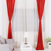 TRLYC Shiny Sequin Backdrop Curtains for Wedding Party Decor (2 Panels, W2 x H8FT,Sliver) Red