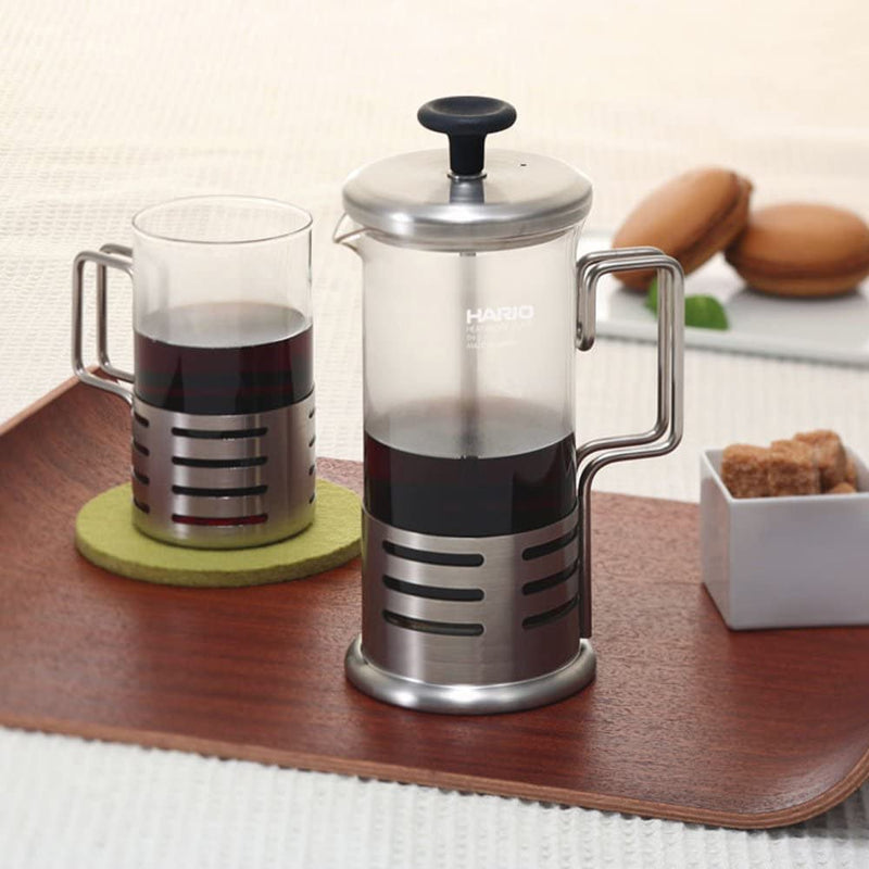 HARIO THJN-2HSV Harrier Bright N Coffee & Tea French Press for 2 People, 10.1 fl oz (300 ml), Made in Japan