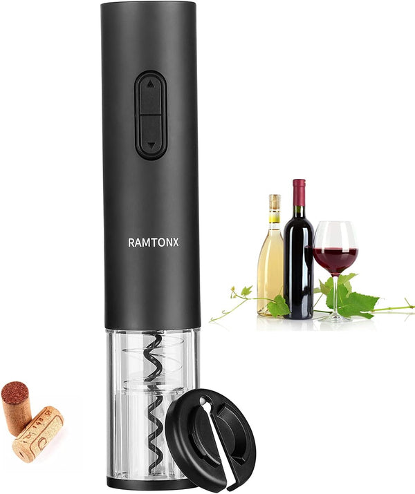 Electric Wine Bottle Opener, Wine Opener Corkscrew Key Set with Foil Cutter,Automatic Reusable Easy Carry Black Wine Opener Gift for Waiter Women in Home Kitchen Party Bar Outdoor