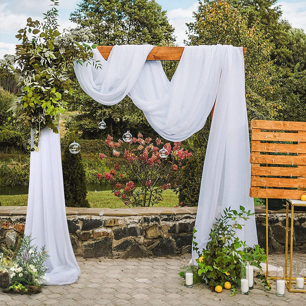 White Wedding Arch Drapes - Tulle Valance Scarf for Ceiling Decor - 6 Yards