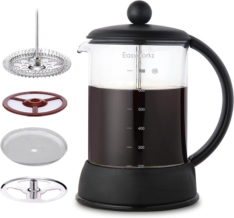 Easyworkz Eclipse French Press 12 oz Coffee Tea Maker with Borosilicate Glass