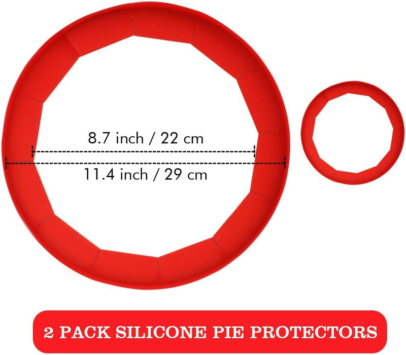 Antenda Adjustable Pie Crust Shield Silicone Pie Crust Covers for Edges of Pie Crust Protector Shields for Baking Pie Crust Protectors Cover Ring for Bake Kitchen Tool, Fit 8-11.4 Inch Pies