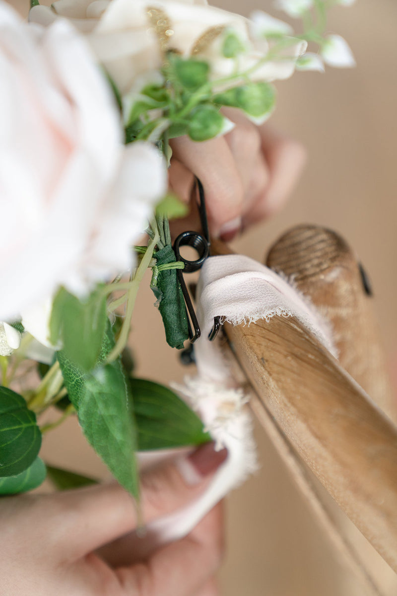 Blush Pew Flowers for Wedding Aisle Decoration