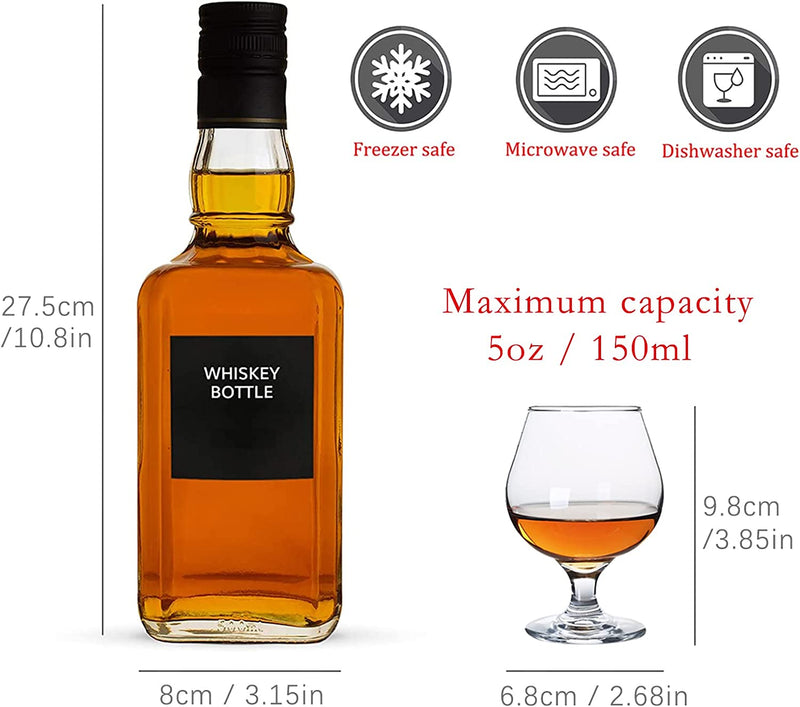 Srgeilzati Snifters 5oz Shot Glasses Set of 6 Cute Brandy Cognac Glasses 150ml (150ml | 5 floz)