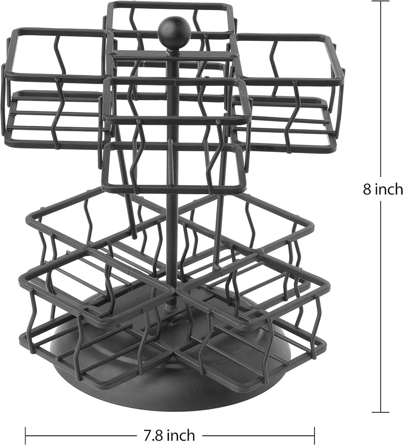 NHZ Tea Bag Storage and Organizer, Tea Bag Holder Black Powder Coated Stainless Steel for Tea and Coffee Box. Organize 100 Tea Bags- Tea Holder For Tea Bags 8 Compartments with 12 Bags in Each.