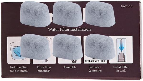 Water Filter for Breville Espresso Machine BWF100 BES870 BES810 BES990 BES980 BES920 BES900XL BES870XL Single Cup Brewer Replacement Charcoal Filters