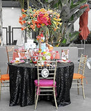 Black Sequin round Tablecloth - 72" Sparkly Tablecloth for Your Vintage Weddings