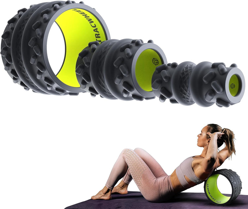 TRACWHEEL Patented Trigger Point Muscle Roller and Back Cracker, Helps to Relieve Back Pain and Provide Postural Relief