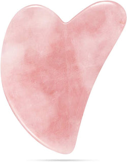 Gua Sha Massage Tool, Natural Jade Gua Sha Scraping Massage Tool, Gua Sha Facial Tool for SPA Acupuncture Therapy Treatment on Face Back, Arms, Neck, Shoulder (Pink)