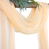 PARTISKY Wedding Arch Draping Fabric, 1 Panel 28" X 19Ft Champagne Backdrop Curtain Wedding Arch Decorations Ceiling Drapes for Wedding Ceremony Party Ceiling Decor