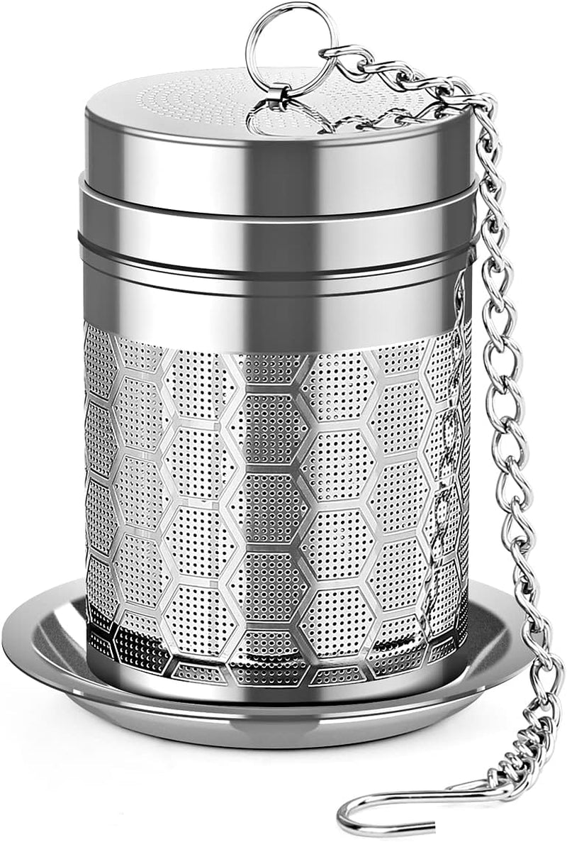 Tea Infusers for Loose Tea, (2 Pack) 18/8 Stainless Steel Tea Strainer Set, Extra Fine Mesh Tea Steeper for Brew Tea, Spices & Seasoning